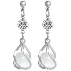 Sumiai Opal Long Elegant Drop Earrings For Women Fashion Bowknot Crystal Dangle Earrings Dainty Festival Jewelry Friendship Gift