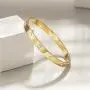 WISTIC Gold CZ Bangle Bracelets for Women Love Friendship Stainless Steel Bangle with Sparkling Crystal Oval Bangle Jewelry WISTIC Gold CZ Bangle Bracelets for Women Love Friendship Stainless Steel Bangle with Sparkling Crystal Oval Bangle Jewelry