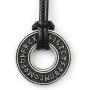 HAQUIL Viking Runes Necklace - Metal Alloy, Norse Runic Coin Talisman Pendant - PU Leather Cord, 19.7''