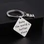 MAOFAED Gift for Baker Bake The World a Better Place Culinary Student Gifts Bake Lover Keychain Gift