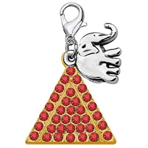 BAUNA Delta DST Sigma Sorority Elephant Charm Zipper Pull Gift Theta Diva Greece Greek Jewelry
