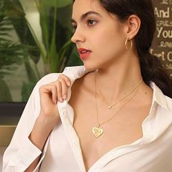 Women Girls Locket Necklace Platinum 18K Gold Photo Lockets that Hold Picture,Chain 20 Inch Personalized Gift Custom Love Heart Image Necklaces