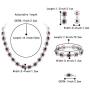 BriLove Womens Wedding Bridal CZ Multi Emerald Cut Halo Collar Necklace Tennis Bracelet Dangle Earrings Set