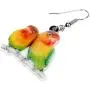 NEWEI Acrylic Sweet Africa Fischers Lovebird Parrot Earrings Dangle Drop Fashion Animal Jewelry for Women Girls Gift Charms