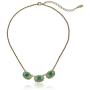 1928 Jewelry Gold-Tone Green and Blue Zircon Color Crystal Collar Necklace, 16''