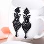 EVER FAITH Womens Rhinestone Crystal Art Deco 1920s Wedding Vase Flower Leaf Teardrop Earrings