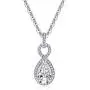 AINUOSHI Platinum Plating CZ Bridal Pear Shaped Teardrop Halo Pendant Necklace