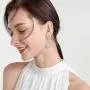 EVER FAITH Zircon Austrian Crystal Wedding 8-Shape Dangle Earrings Clear Silver-Tone EVER FAITH Zircon Austrian Crystal Wedding 8-Shape Dangle Earrings Clear Silver-Tone