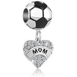 ReisJewelry Mom Charm Heart Love Mothers Day Charms Bead for Bracelets