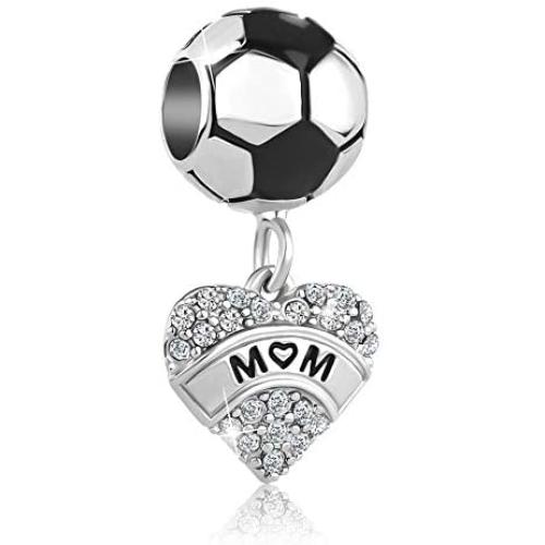 ReisJewelry Mom Charm Heart Love Mothers Day Charms Bead for Bracelets
