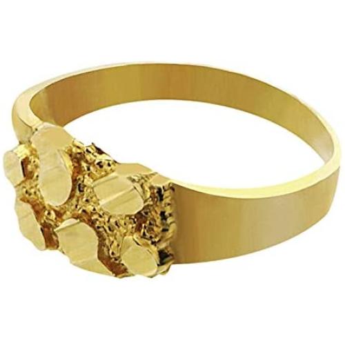 AMZ Jewelry 10K Yellow Gold Baby Nugget Ring Size 3.5