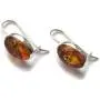 Amber Sterling Silver 925 Oval Classic Love Earrings Amber Sterling Silver 925 Oval Classic Love Earrings