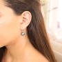 SHABLOOL Earring Sterling Silver 925 With Light Blue Cabochon Opal Gemstone Timeless Elegance Earrings Birthday Handmade Jewelry An Essential Gift For Her Woman Mothers Day Beautiful Fine Detailing