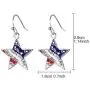 LUX ACCESSORIES Silver Tone American Flag Inspired Star Necklace Earrings Set LUX ACCESSORIES Silver Tone American Flag Inspired Star Necklace Earrings Set