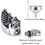 Mens Stainless Steel Cremation Jewelry Ashes Urn Necklace Rose Angel Wing Small Pendant with 24 Inches Link Chain