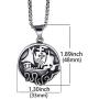 Elfasio Viking Pendant Necklace for Men Pirate Drakkar Ship Norse Sea Monster Octopus Tentacle Stainless Steel Both Sided Chain Vintage Jewelry