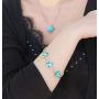 Leafael Infinity Love Crystal Heart Bundle Jewelry Set Light Turquoise Aqua Blue December Birthstone, Silver-tone