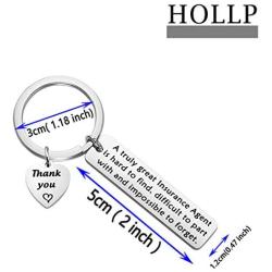 HOLLP Insurance Agent Jewelry A Truly Great Insurance Agent is Hard to Find Difficult to Part with and Impossible to Forget Keychain Retirement Gift Thank You Gift for Insurance Agent