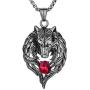 YACQ Mens Womens Stainless Steel Wolf Couple Necklaces Jewelry Gifts for Him and Her