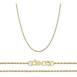 10K Yellow Gold 1.5mm Diamond Cut Rope Chain Necklace