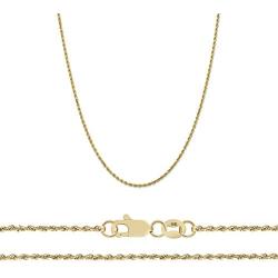 10K Yellow Gold 1.5mm Diamond Cut Rope Chain Necklace