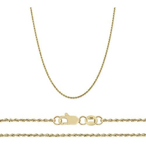 10K Yellow Gold 1.5mm Diamond Cut Rope Chain Necklace