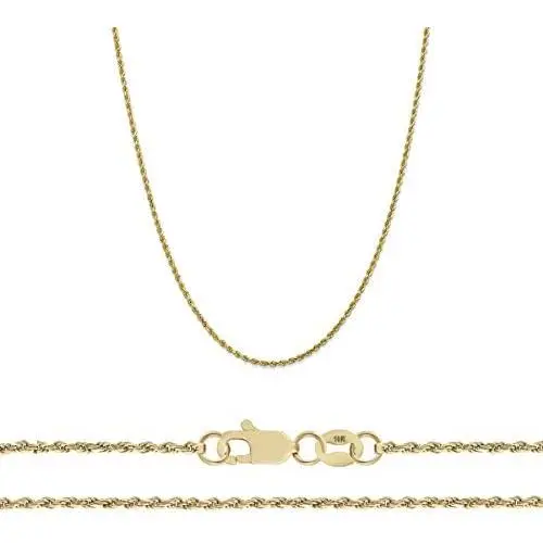 10K Yellow Gold 1.5mm Diamond Cut Rope Chain Necklace 10K Yellow Gold 1.5mm Diamond Cut Rope Chain Necklace