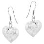 Adorable Puffy Hearts with Brushed Finish .925 Sterling Silver Dangle Earrings