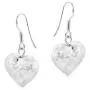Adorable Puffy Hearts with Brushed Finish .925 Sterling Silver Dangle Earrings Adorable Puffy Hearts with Brushed Finish .925 Sterling Silver Dangle Earrings