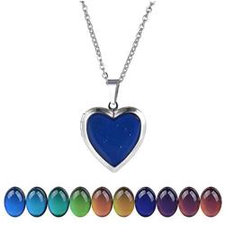 FM FM42 Temperature Sensing Color Changing Pendant Necklace with 19.29'' Stainless Steel Rolo Chain (18 Styles)