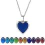 FM FM42 Temperature Sensing Color Changing Pendant Necklace with 19.29'' Stainless Steel Rolo Chain (18 Styles)