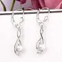 YL Inifinity Earrings 925 Sterling Silver 4mm Freshwater Pearl Leverback Earrings 18k White Gold Twist Dangle Drop Jewelry for Women YL Inifinity Earrings 925 Sterling Silver 4mm Freshwater Pearl Leverback Earrings 18k White Gold Twist Dangle Drop Jewelry for Women