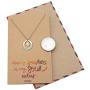 Quan Jewelry Sun Pendant Necklace, You Are My Sunshine Engraved Necklace, Good Vibes Charm, Stainless Steel, 2-Tone