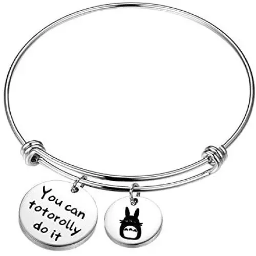 Totoro Gift You Can Totorolly Do It Bracelet Cute Totoro Charm Bangle Inspirational Gift Totoro Gift You Can Totorolly Do It Bracelet Cute Totoro Charm Bangle Inspirational Gift