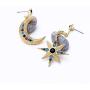Gmillions Exaggerated Luxury Sun Moon Stars Drop Earrings Rhinestone Earrings for Women Jewelry Vintage Statement Earrings