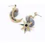 Gmillions Exaggerated Luxury Sun Moon Stars Drop Earrings Rhinestone Earrings for Women Jewelry Vintage Statement Earrings