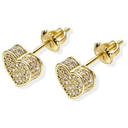 Small CZ Stud Earrings for Women Girls Men Hypoallergenic Screw Back Earrings Stainless Steel 18k Gold Plated Jewelry Packed in Dainty Box