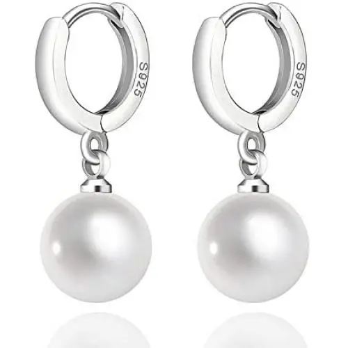 Jugalstar 925 Sterling Silver Pearl Hoop Earrings Freshwater Pearl Drop Dangle Earrings for Girls Women Bridesmaids Anniversary Graduation Birthday Gifts… Jugalstar 925 Sterling Silver Pearl Hoop Earrings Freshwater Pearl Drop Dangle Earrings for Girls Women Bridesmaids Anniversary Graduation Birthday Gifts…