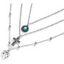 Jovono Boho Layered Necklace Crystal Pendant Necklaces Chain for Women and Girls (Set-2)