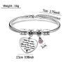 KENYG Friendship Jewelry Side by Side Or Miles Apart Best Friends are Always Close at Heart Silver Crystal Bracelet Bangle for Women