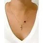 Religious Necklace for Women 18K Gold Plated Chain Cross & Miraculous Pendant Genuine Azabache Protection Jewelry