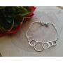 EFYTAL 60th Birthday Gifts for Women, Sterling Silver Six Circle Bracelet for Her, 6 Decade Jewelry 60 Years Old