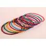 Touchstone New Silk Thread Bangle Collection Indian Bollywood Handcrafted Faux Silk Thread Exotic Look with Golden Beads Designer Bangle Bracelets Set of 12 for Women.