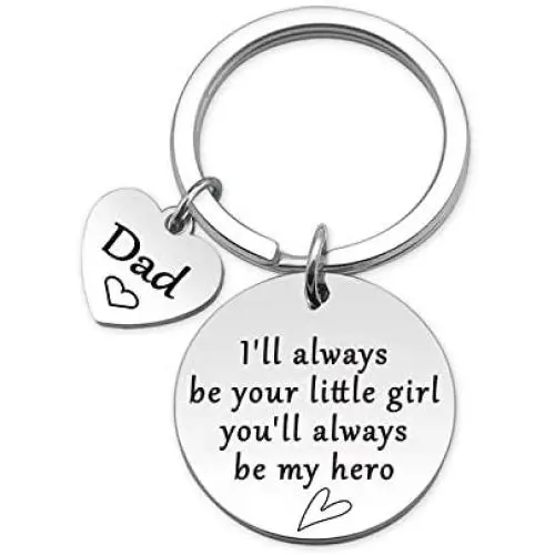 HN HNHB Your Little Girl My Hero Father Keychain Daughter Dad Gift Fathers Day Jewelry Gifts