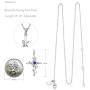 Blue Sapphire Necklace Birthday Gifts Mom Wife Love Rose Flower Necklace Hope Leaves Jewelry September Birthstone Sterling Silver