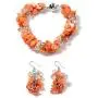 Shop LC Shell Beads Earrings Magnetic Clasp Bracelet Prom Jewellery Sets for Women Mothers Day Gifts 8'' (White,Red,Blue,Orange,Purple,Coral,Pink)