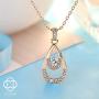 St.Claire Swarovski Crystals 18K Gold Plated Unique Pendant Necklace 925 Sterling Silver Necklace Birthstone Pendant Necklaces for Women with 5A Cubic Zirconia Christmas Jewelry Birthday Gift
