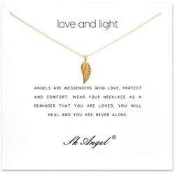 SK Angel Meaning Card Friendship Gold Anchor Compass Necklace Good Luck Elephant Pendant Chain Y Necklace with Gift White Card