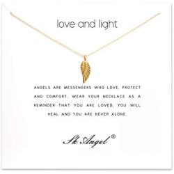 SK Angel Meaning Card Friendship Gold Anchor Compass Necklace Good Luck Elephant Pendant Chain Y Necklace with Gift White Card