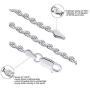 Savlano 925 Sterling Silver 3.5mm Solid Italian Rope Diamond Cut Twist Link Chain Necklace with Gift Box for Men & Women - Made in Italy